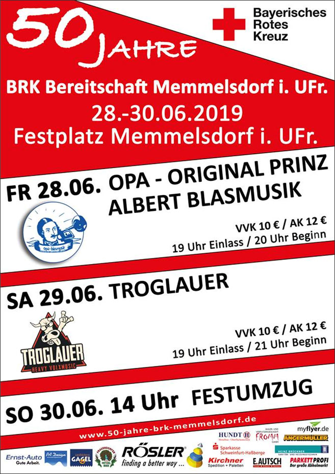 Jubiläum: 50 Jahre BRK-Bereitschaft Memmelsdorf